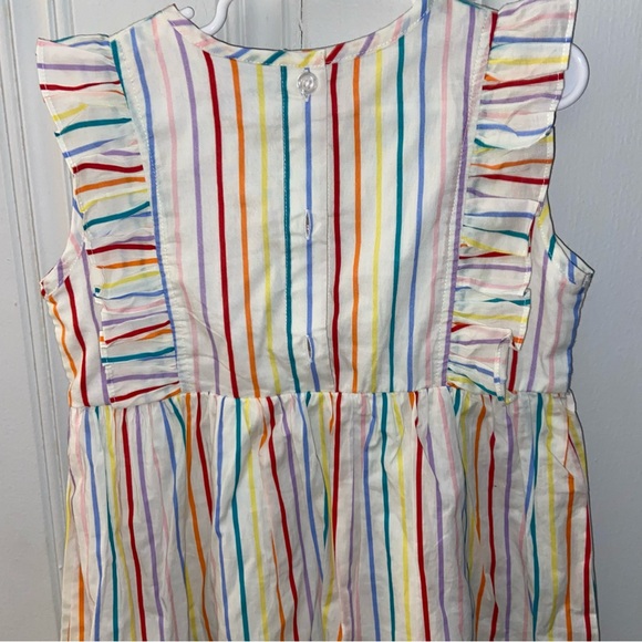Eyelet & Ivy Rainbow Girl’s 5 Primary Striped School Dress preppy back to school - Picture 4 of 5